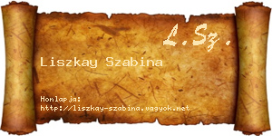 Liszkay Szabina névjegykártya